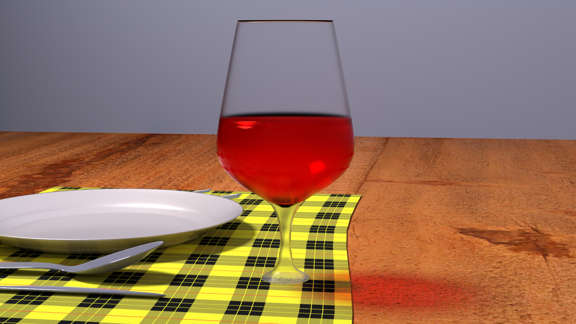 Final render of the table setting