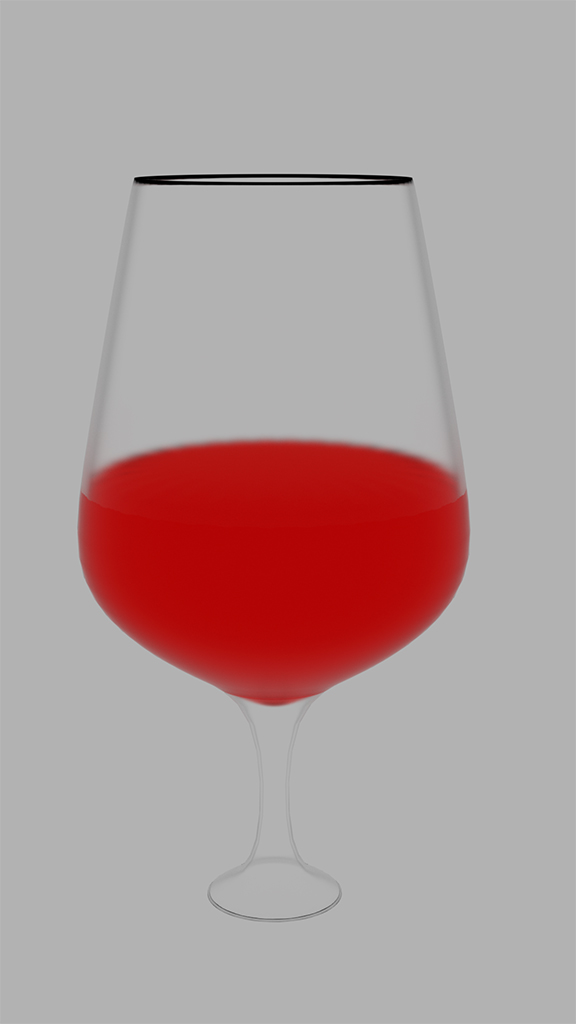 Wine glass render in empty scene