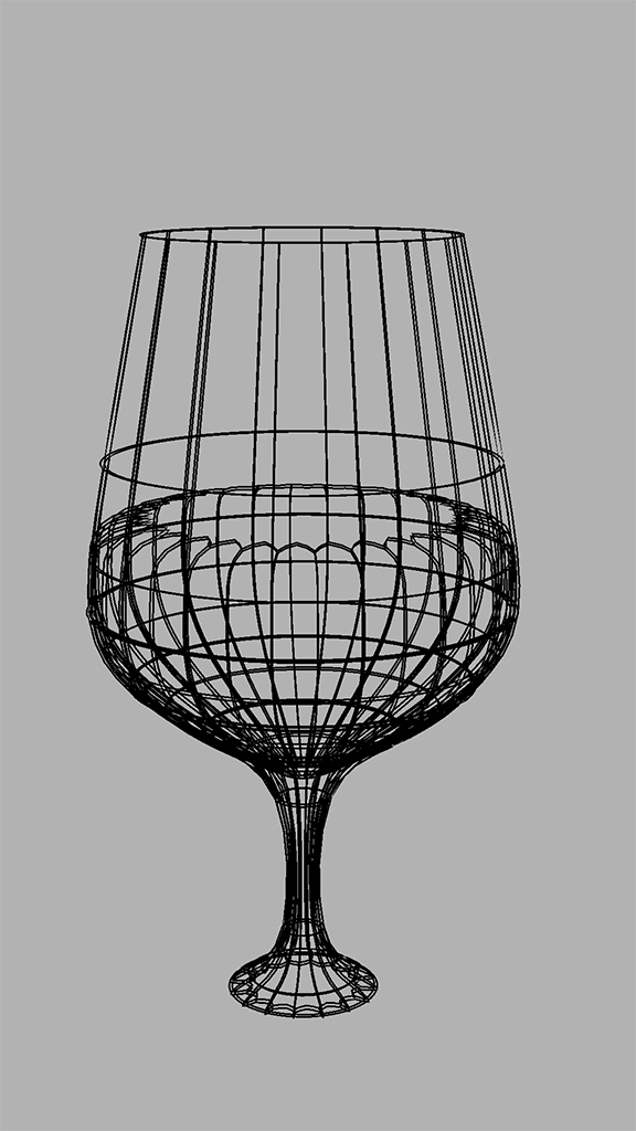 Wireframe of the wine glass